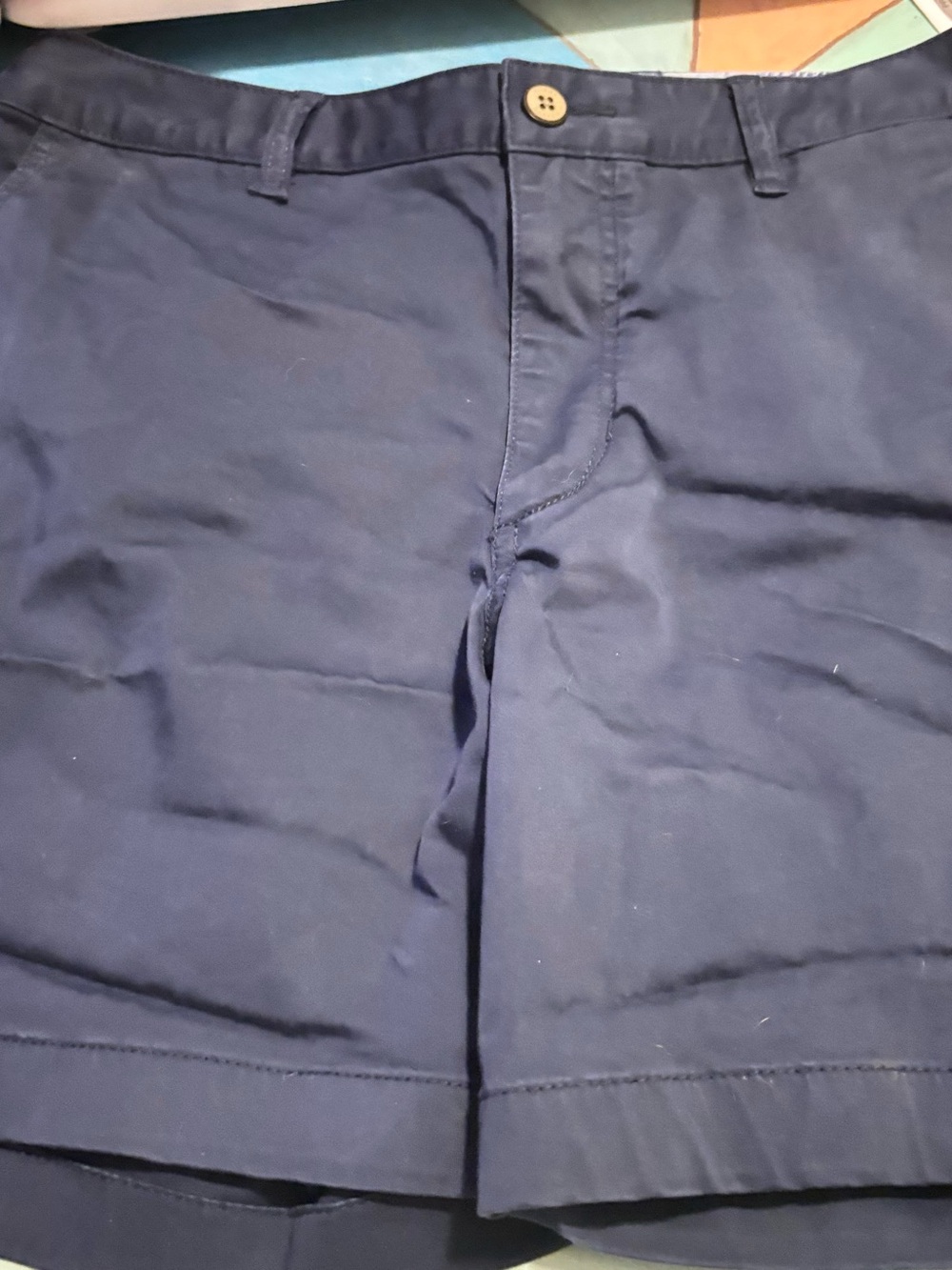 Tommy Bahama Navy Flat-Front Cotton Blend Shorts